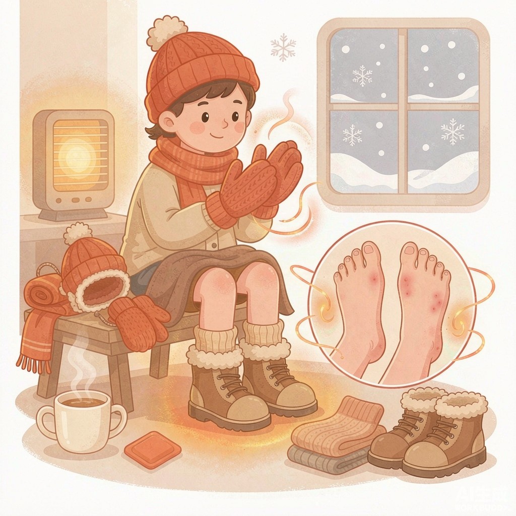 天一冷手脚就红肿痒？认识冻疮与防寒护理